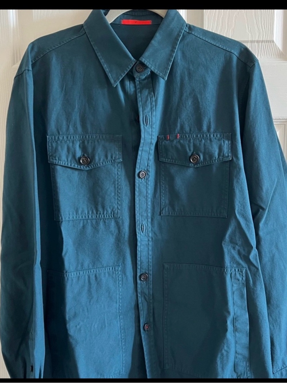 Isaia Teal Casual Button-Down Shirt